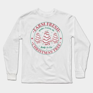 Cute Farm Fresh Christmas Tree Cake, Vintage Logo Long Sleeve T-Shirt